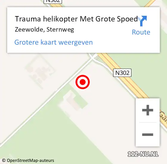 Locatie op kaart van de 112 melding: Trauma helikopter Met Grote Spoed Naar Zeewolde, Sternweg op 23 juli 2021 11:13