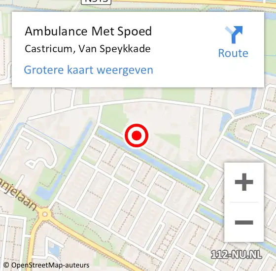 Locatie op kaart van de 112 melding: Ambulance Met Spoed Naar Castricum, Van Speykkade op 23 juli 2021 11:22