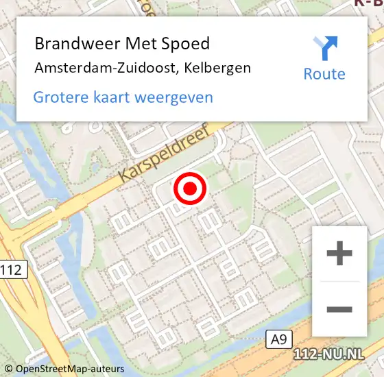 Locatie op kaart van de 112 melding: Brandweer Met Spoed Naar Amsterdam-Zuidoost, Kelbergen op 23 juli 2021 11:45