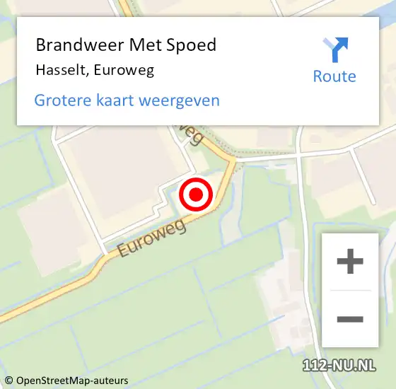 Locatie op kaart van de 112 melding: Brandweer Met Spoed Naar Hasselt, Euroweg op 23 juli 2021 11:50