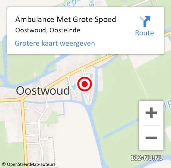 Locatie op kaart van de 112 melding: Ambulance Met Grote Spoed Naar Oostwoud, Oosteinde op 23 juli 2021 12:15