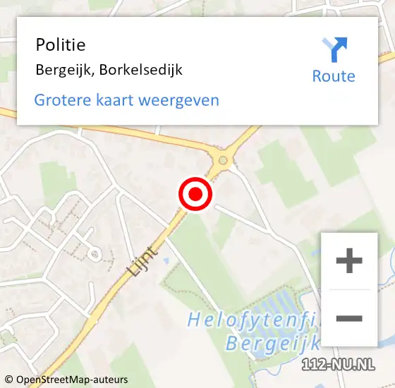 Locatie op kaart van de 112 melding: Politie Bergeijk, Borkelsedijk op 23 juli 2021 12:20