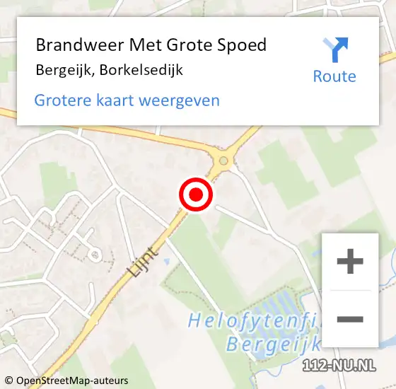 Locatie op kaart van de 112 melding: Brandweer Met Grote Spoed Naar Bergeijk, Borkelsedijk op 23 juli 2021 12:21