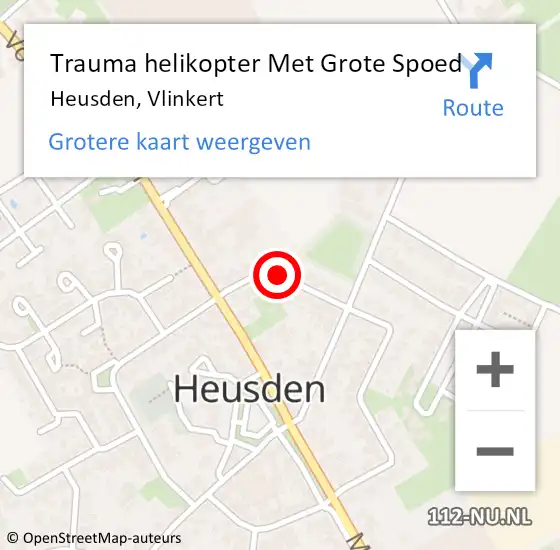 Locatie op kaart van de 112 melding: Trauma helikopter Met Grote Spoed Naar Heusden, Vlinkert op 23 juli 2021 12:50