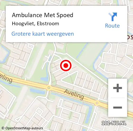 Locatie op kaart van de 112 melding: Ambulance Met Spoed Naar Hoogvliet, Ebstroom op 23 juli 2021 12:57