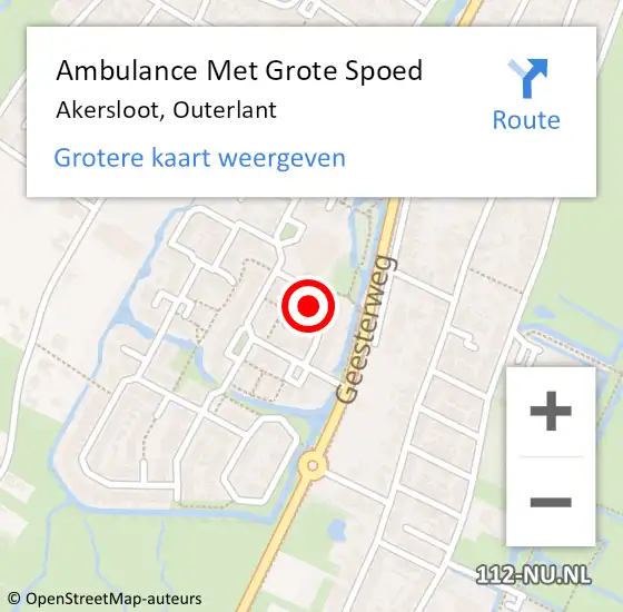 Locatie op kaart van de 112 melding: Ambulance Met Grote Spoed Naar Akersloot, Outerlant op 23 juli 2021 13:09