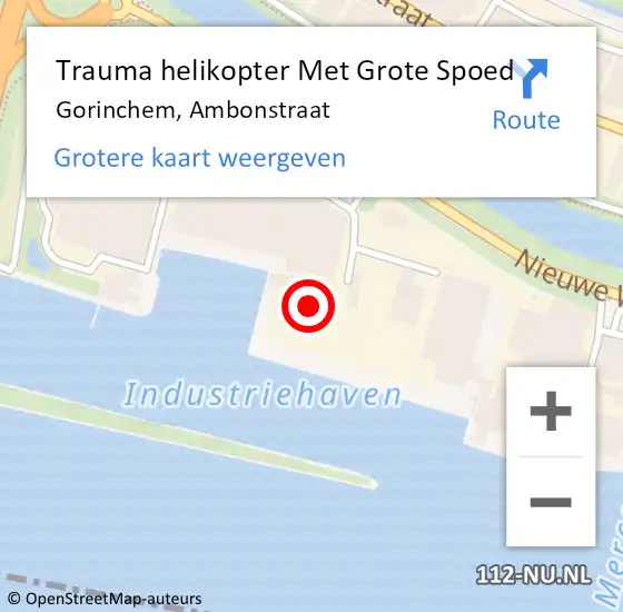 Locatie op kaart van de 112 melding: Trauma helikopter Met Grote Spoed Naar Gorinchem, Ambonstraat op 23 juli 2021 13:10