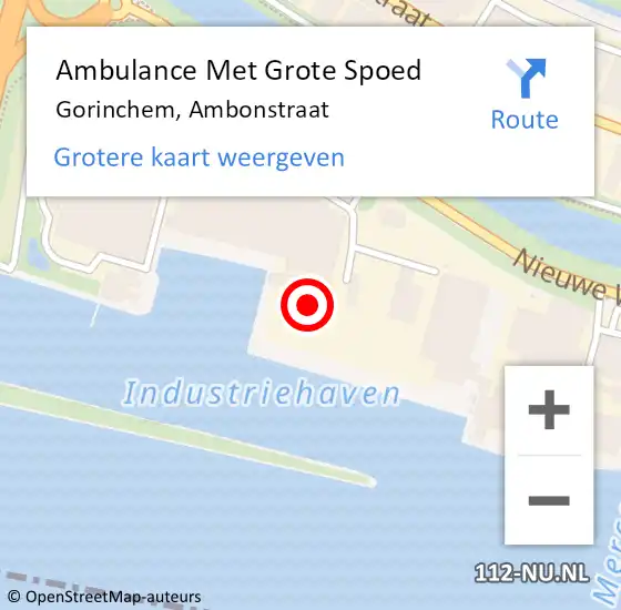 Locatie op kaart van de 112 melding: Ambulance Met Grote Spoed Naar Gorinchem, Ambonstraat op 23 juli 2021 13:16