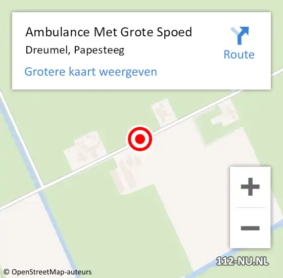 Locatie op kaart van de 112 melding: Ambulance Met Grote Spoed Naar Dreumel, Papesteeg op 23 juli 2021 13:18