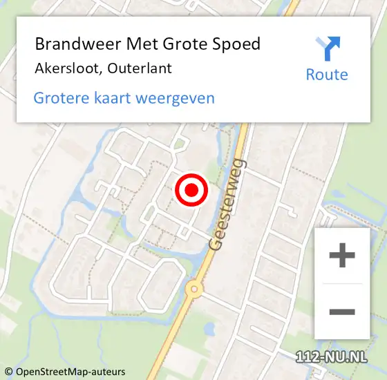 Locatie op kaart van de 112 melding: Brandweer Met Grote Spoed Naar Akersloot, Outerlant op 23 juli 2021 13:31