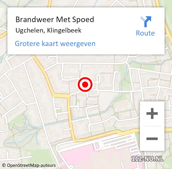 Locatie op kaart van de 112 melding: Brandweer Met Spoed Naar Ugchelen, Klingelbeek op 23 juli 2021 13:42