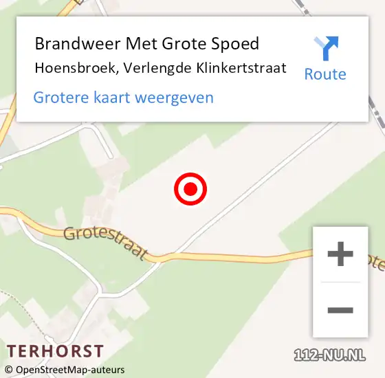 Locatie op kaart van de 112 melding: Brandweer Met Grote Spoed Naar Hoensbroek, Verlengde Klinkertstraat op 23 juli 2021 14:17