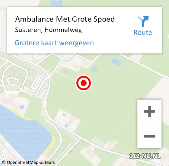 Locatie op kaart van de 112 melding: Ambulance Met Grote Spoed Naar Susteren, Hommelweg op 23 juli 2021 14:33