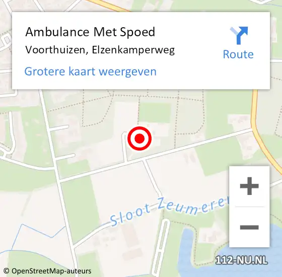 Locatie op kaart van de 112 melding: Ambulance Met Spoed Naar Voorthuizen, Elzenkamperweg op 23 juli 2021 14:40