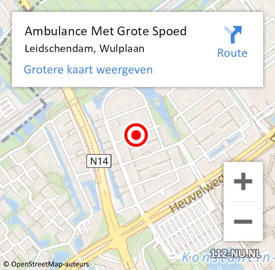 Locatie op kaart van de 112 melding: Ambulance Met Grote Spoed Naar Leidschendam, Wulplaan op 23 juli 2021 15:15