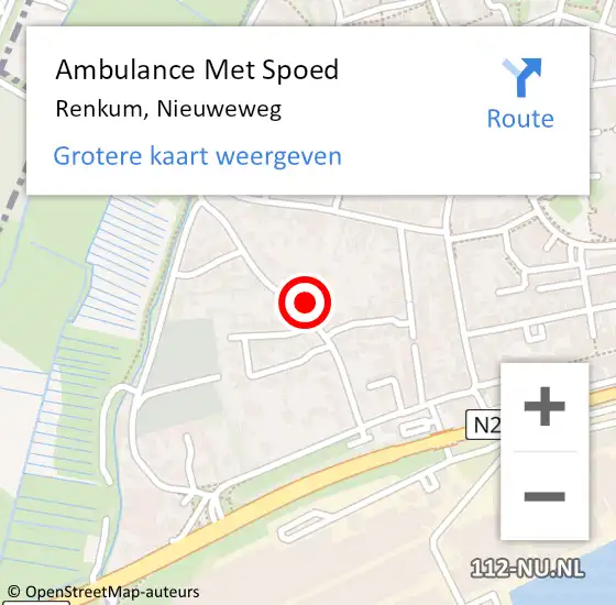 Locatie op kaart van de 112 melding: Ambulance Met Spoed Naar Renkum, Nieuweweg op 23 juli 2021 15:19