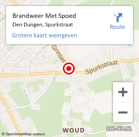 Locatie op kaart van de 112 melding: Brandweer Met Spoed Naar Den Dungen, Spurkstraat op 23 juli 2021 15:25
