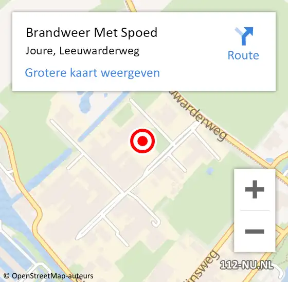 Locatie op kaart van de 112 melding: Brandweer Met Spoed Naar Joure, Leeuwarderweg op 23 juli 2021 15:30