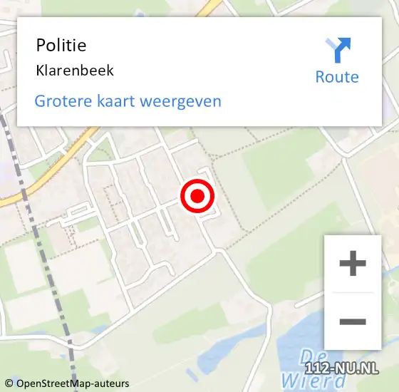 Locatie op kaart van de 112 melding: Politie Klarenbeek op 23 juli 2021 15:47