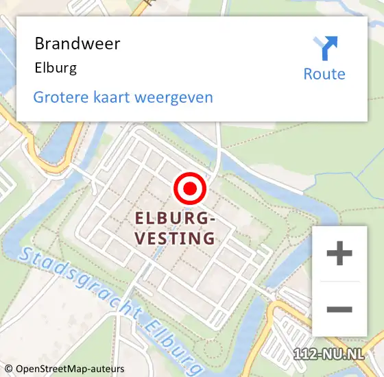 Locatie op kaart van de 112 melding: Brandweer Elburg op 23 juli 2021 16:07