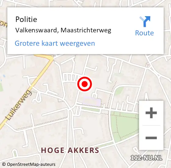 Locatie op kaart van de 112 melding: Politie Valkenswaard, Maastrichterweg op 23 juli 2021 16:17