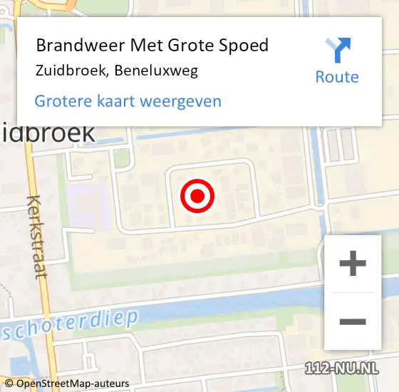 Locatie op kaart van de 112 melding: Brandweer Met Grote Spoed Naar Zuidbroek, Beneluxweg op 23 juli 2021 16:18