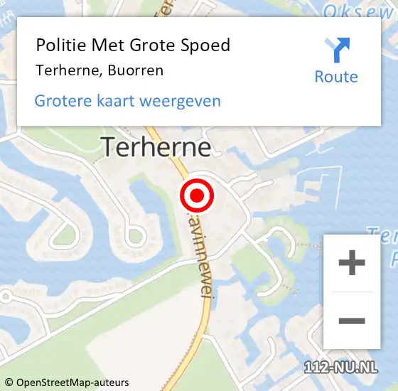 Locatie op kaart van de 112 melding: Politie Met Grote Spoed Naar Terherne, Buorren op 23 juli 2021 16:40