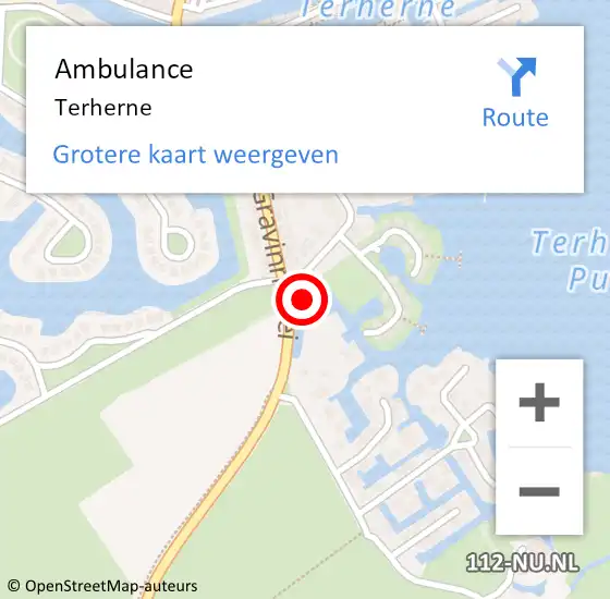 Locatie op kaart van de 112 melding: Ambulance Terhorne op 23 juli 2021 16:46