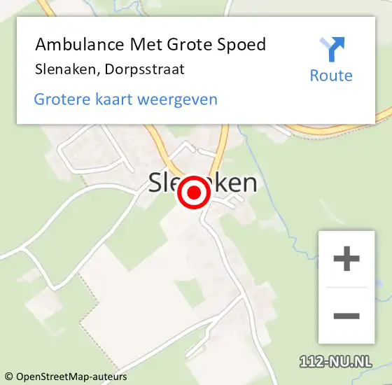 Locatie op kaart van de 112 melding: Ambulance Met Grote Spoed Naar Slenaken, Dorpsstraat op 17 juni 2014 13:15