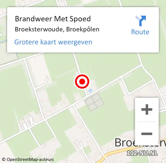 Locatie op kaart van de 112 melding: Brandweer Met Spoed Naar Broeksterwoude, Broekpôlen op 23 juli 2021 17:07