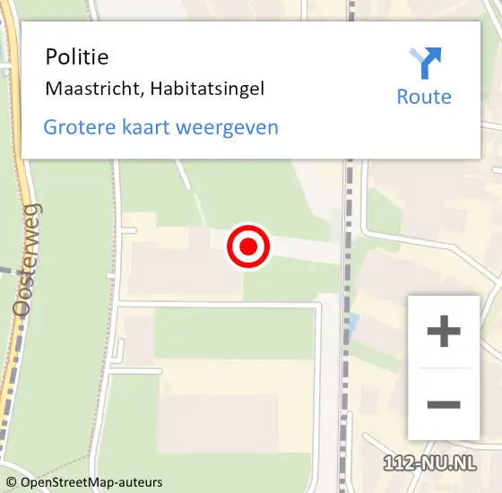 Locatie op kaart van de 112 melding: Politie Maastricht, Habitatsingel op 23 juli 2021 17:07