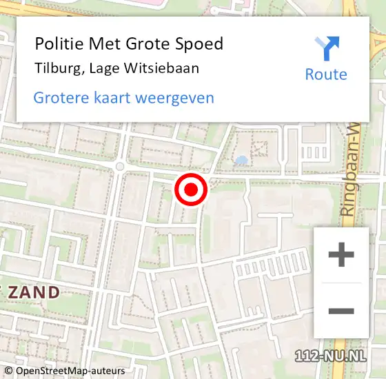 Locatie op kaart van de 112 melding: Politie Met Grote Spoed Naar Tilburg, Lage Witsiebaan op 23 juli 2021 17:15