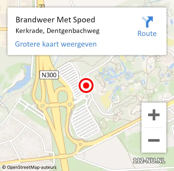 Locatie op kaart van de 112 melding: Brandweer Met Spoed Naar Kerkrade, Dentgenbachweg op 23 juli 2021 17:18