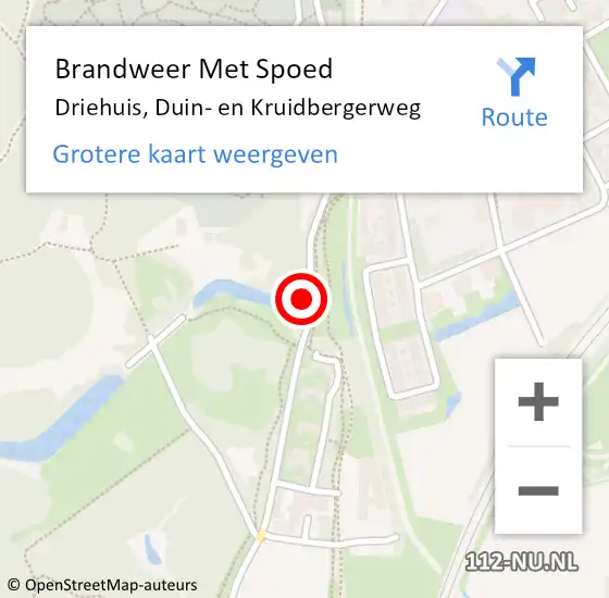 Locatie op kaart van de 112 melding: Brandweer Met Spoed Naar Driehuis, Duin- en Kruidbergerweg op 23 juli 2021 17:41