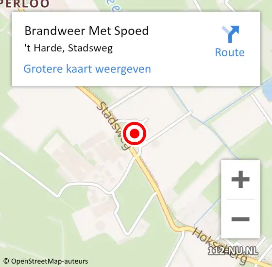 Locatie op kaart van de 112 melding: Brandweer Met Spoed Naar 't Harde, Stadsweg op 23 juli 2021 18:14