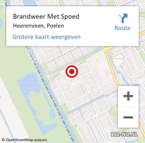 Locatie op kaart van de 112 melding: Brandweer Met Spoed Naar Heerenveen, Poelen op 23 juli 2021 18:19