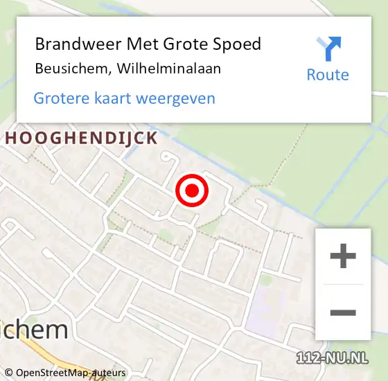 Locatie op kaart van de 112 melding: Brandweer Met Grote Spoed Naar Beusichem, Wilhelminalaan op 23 juli 2021 18:20