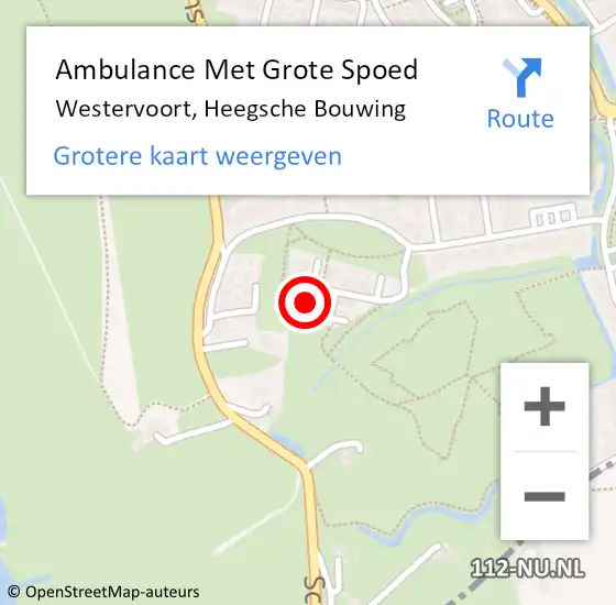 Locatie op kaart van de 112 melding: Ambulance Met Grote Spoed Naar Westervoort, Heegsche Bouwing op 23 juli 2021 19:06