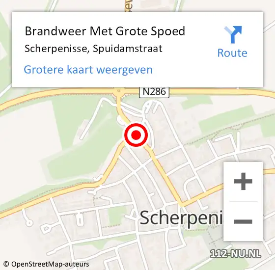 Locatie op kaart van de 112 melding: Brandweer Met Grote Spoed Naar Scherpenisse, Spuidamstraat op 23 juli 2021 19:44