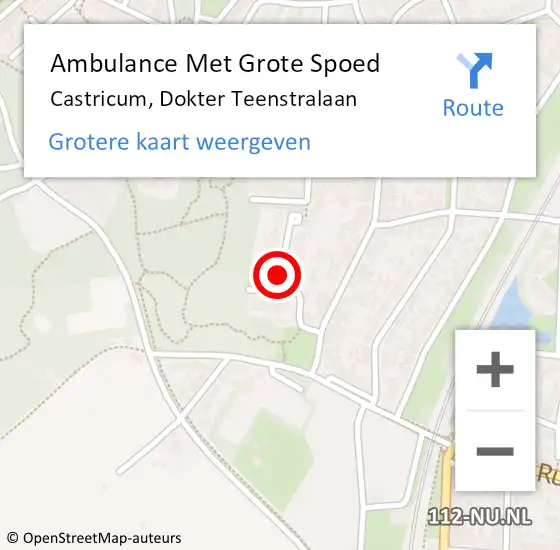 Locatie op kaart van de 112 melding: Ambulance Met Grote Spoed Naar Castricum, Dokter Teenstralaan op 23 juli 2021 19:46