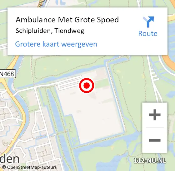 Locatie op kaart van de 112 melding: Ambulance Met Grote Spoed Naar Schipluiden, Tiendweg op 23 juli 2021 19:48