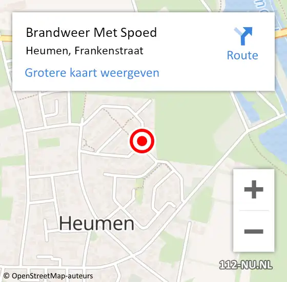 Locatie op kaart van de 112 melding: Brandweer Met Spoed Naar Heumen, Frankenstraat op 17 juni 2014 13:32