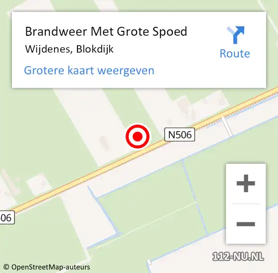 Locatie op kaart van de 112 melding: Brandweer Met Grote Spoed Naar Wijdenes, Blokdijk op 23 juli 2021 20:25