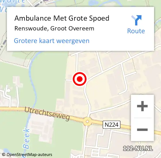 Locatie op kaart van de 112 melding: Ambulance Met Grote Spoed Naar Renswoude, Groot Overeem op 23 juli 2021 20:36