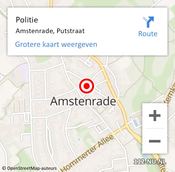 Locatie op kaart van de 112 melding: Politie Amstenrade, Putstraat op 23 juli 2021 20:42