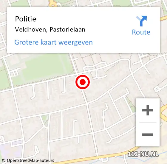 Locatie op kaart van de 112 melding: Politie Veldhoven, Pastorielaan op 23 juli 2021 20:52