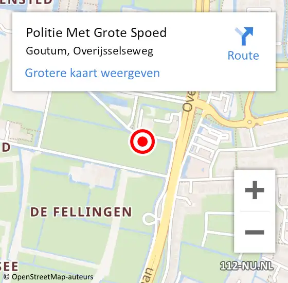 Locatie op kaart van de 112 melding: Politie Met Grote Spoed Naar Goutum, Overijsselseweg op 23 juli 2021 21:20