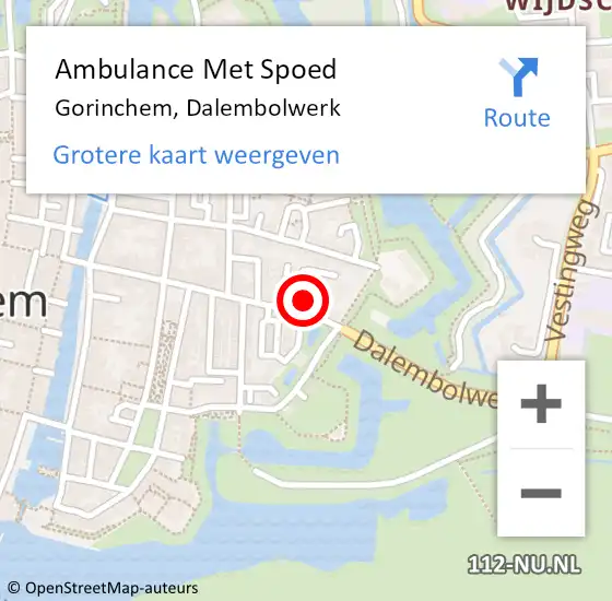 Locatie op kaart van de 112 melding: Ambulance Met Spoed Naar Gorinchem, Dalembolwerk op 23 juli 2021 21:35