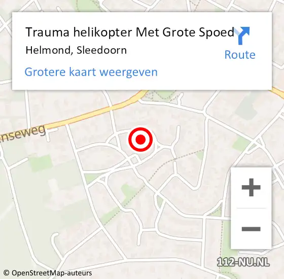 Locatie op kaart van de 112 melding: Trauma helikopter Met Grote Spoed Naar Helmond, Sleedoorn op 23 juli 2021 21:42