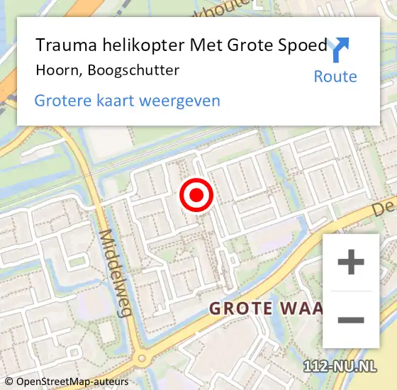 Locatie op kaart van de 112 melding: Trauma helikopter Met Grote Spoed Naar Hoorn, Boogschutter op 23 juli 2021 21:55